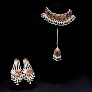 Hyderabadi Choker Set With Earrings &, Jhumar