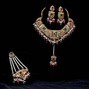 Necklace Zarcon Casting Set , Earrings, Jhumar & Maangtika